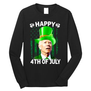 Joe Biden Confused Happy 4th Of July Funny St Patricks Day Long Sleeve Shirt