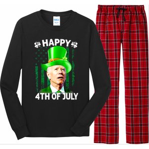 Joe Biden Confused Happy 4th Of July Funny St Patricks Day Long Sleeve Pajama Set