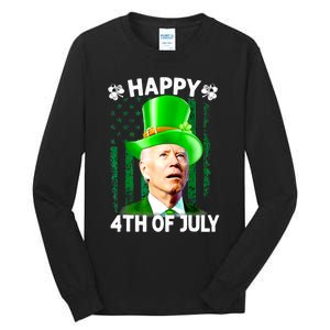 Joe Biden Confused Happy 4th Of July Funny St Patricks Day Tall Long Sleeve T-Shirt