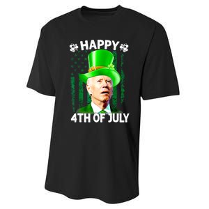 Joe Biden Confused Happy 4th Of July Funny St Patricks Day Performance Sprint T-Shirt