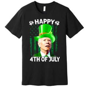 Joe Biden Confused Happy 4th Of July Funny St Patricks Day Premium T-Shirt