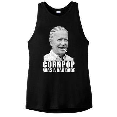 Joe Biden Cornpop Was A Bad Dude Ladies PosiCharge Tri-Blend Wicking Tank