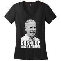 Joe Biden Cornpop Was A Bad Dude Women's V-Neck T-Shirt