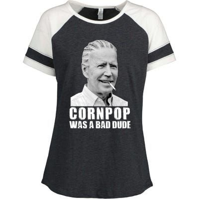 Joe Biden Cornpop Was A Bad Dude Enza Ladies Jersey Colorblock Tee