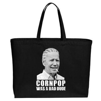 Joe Biden Cornpop Was A Bad Dude Cotton Canvas Jumbo Tote