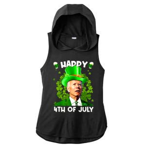 Joe Biden Confused Happy 4th Of July Funny St Patricks Day Ladies PosiCharge Tri-Blend Wicking Draft Hoodie Tank