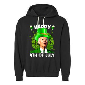 Joe Biden Confused Happy 4th Of July Funny St Patricks Day Garment-Dyed Fleece Hoodie