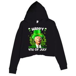 Joe Biden Confused Happy 4th Of July Funny St Patricks Day Crop Fleece Hoodie