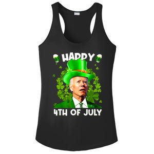 Joe Biden Confused Happy 4th Of July Funny St Patricks Day Ladies PosiCharge Competitor Racerback Tank