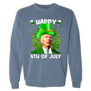 Joe Biden Confused Happy 4th Of July Funny St Patricks Day Garment-Dyed Sweatshirt