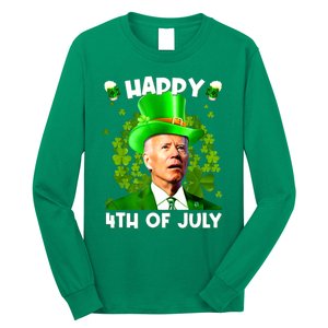 Joe Biden Confused Happy 4th Of July Funny St Patricks Day Long Sleeve Shirt