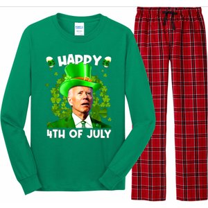 Joe Biden Confused Happy 4th Of July Funny St Patricks Day Long Sleeve Pajama Set