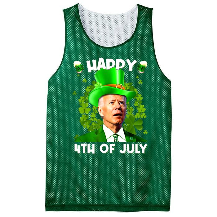 Joe Biden Confused Happy 4th Of July Funny St Patricks Day Mesh Reversible Basketball Jersey Tank