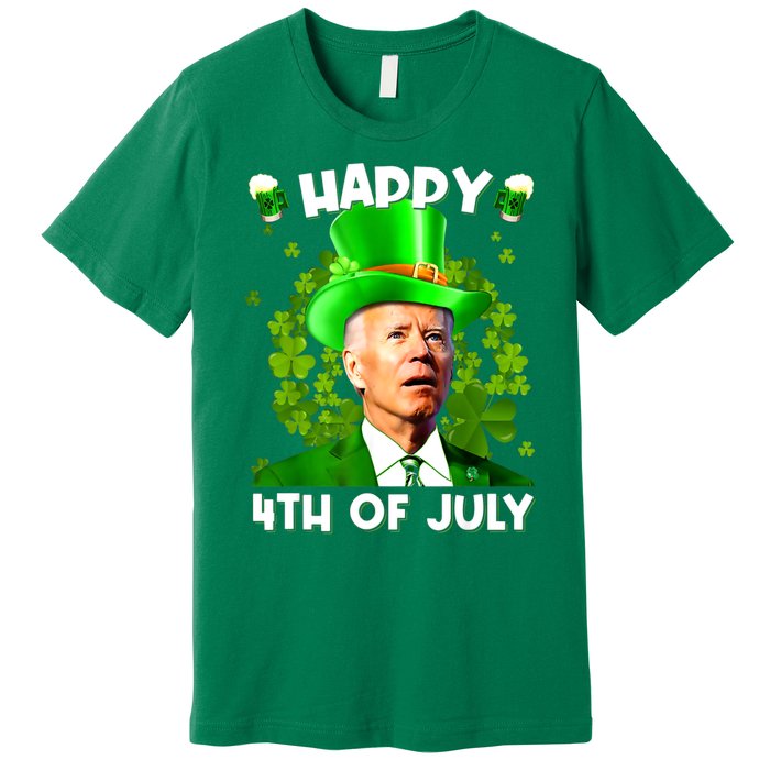 Joe Biden Confused Happy 4th Of July Funny St Patricks Day Premium T-Shirt