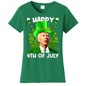 Joe Biden Confused Happy 4th Of July Funny St Patricks Day Women's T-Shirt