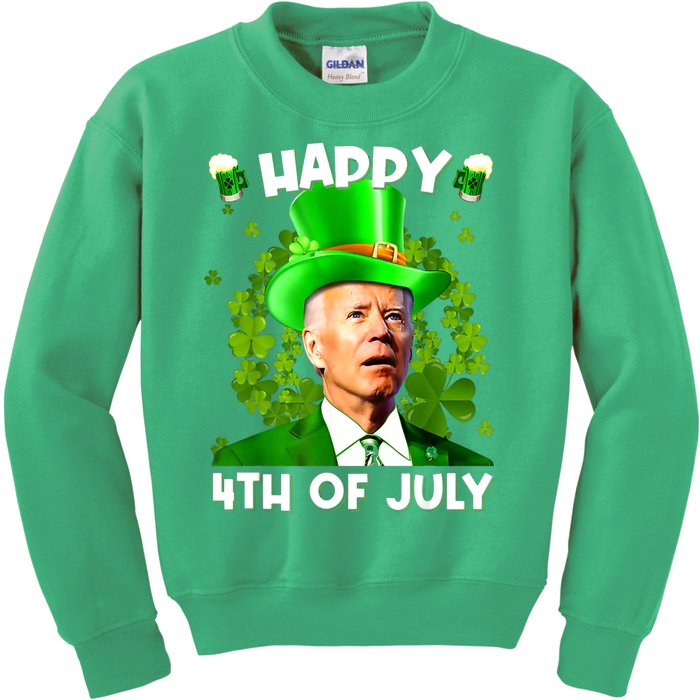 Joe Biden Confused Happy 4th Of July Funny St Patricks Day Kids Sweatshirt