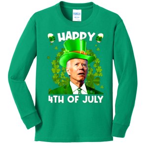 Joe Biden Confused Happy 4th Of July Funny St Patricks Day Kids Long Sleeve Shirt