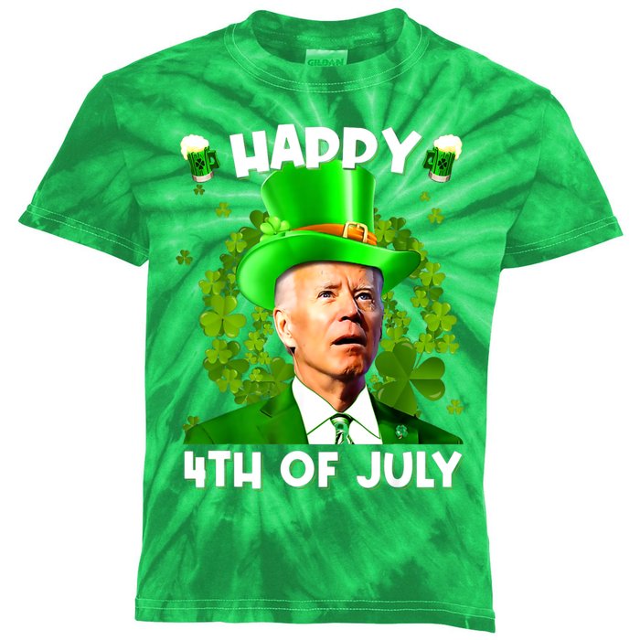 Joe Biden Confused Happy 4th Of July Funny St Patricks Day Kids Tie-Dye T-Shirt