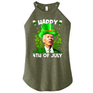 Joe Biden Confused Happy 4th Of July Funny St Patricks Day Women's Perfect Tri Rocker Tank