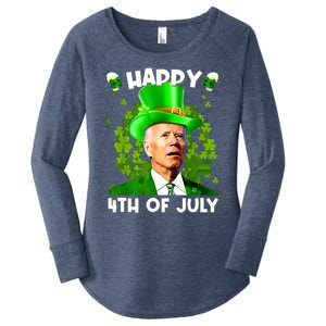 Joe Biden Confused Happy 4th Of July Funny St Patricks Day Women's Perfect Tri Tunic Long Sleeve Shirt