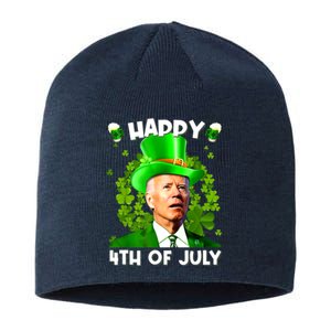 Joe Biden Confused Happy 4th Of July Funny St Patricks Day Sustainable Beanie