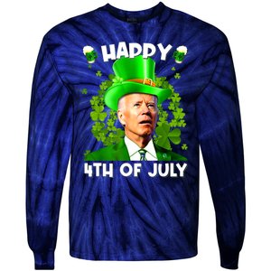 Joe Biden Confused Happy 4th Of July Funny St Patricks Day Tie-Dye Long Sleeve Shirt