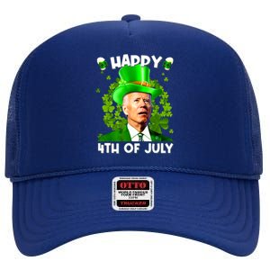 Joe Biden Confused Happy 4th Of July Funny St Patricks Day High Crown Mesh Back Trucker Hat