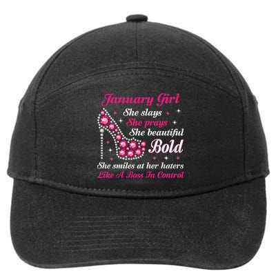 January Birthday Cute Queen Are Born In January 7-Panel Snapback Hat