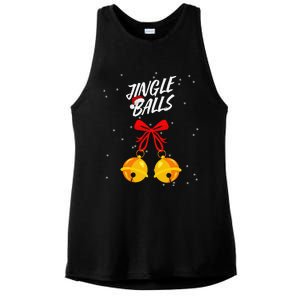 Jingle Balls Christmas Gifts Xmas Adult Joke Tits Ladies PosiCharge Tri-Blend Wicking Tank