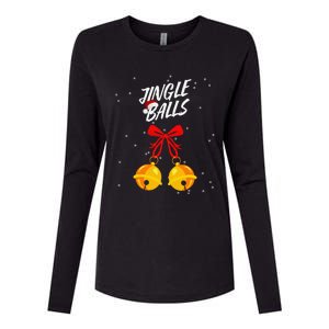 Jingle Balls Christmas Gifts Xmas Adult Joke Tits Womens Cotton Relaxed Long Sleeve T-Shirt