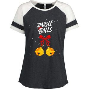 Jingle Balls Christmas Gifts Xmas Adult Joke Tits Enza Ladies Jersey Colorblock Tee