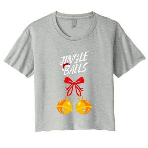 Jingle Balls Christmas Gifts Xmas Adult Joke Tits Women's Crop Top Tee