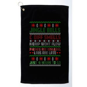 Jingle Bells Cdiff Smells Funny Christmas Nurse Nursing Platinum Collection Golf Towel