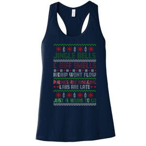 Jingle Bells Cdiff Smells Funny Christmas Nurse Nursing Women's Racerback Tank