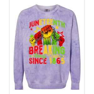 Juneteenth Breaking Chain Freedom 1865 Black History Month Funny Gift Colorblast Crewneck Sweatshirt