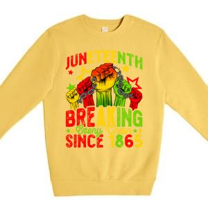 Juneteenth Breaking Chain Freedom 1865 Black History Month Funny Gift Premium Crewneck Sweatshirt