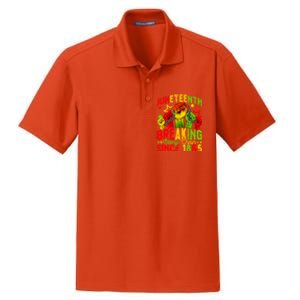 Juneteenth Breaking Chain Freedom 1865 Black History Month Funny Gift Dry Zone Grid Polo