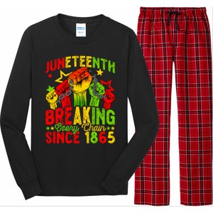 Juneteenth Breaking Chain Freedom 1865 Black History Month Funny Gift Long Sleeve Pajama Set