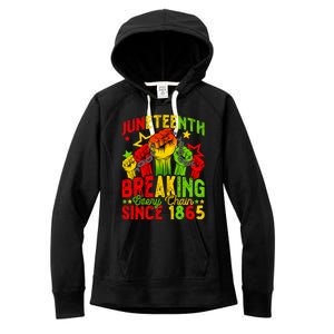 Juneteenth Breaking Chain Freedom 1865 Black History Month Funny Gift Women's Fleece Hoodie