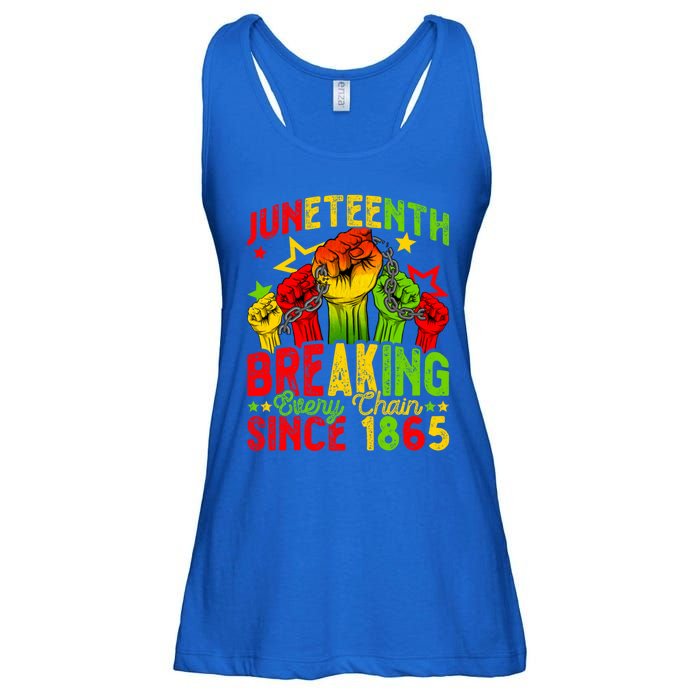 Juneteenth Breaking Chain Freedom 1865 Black History Month Funny Gift Ladies Essential Flowy Tank