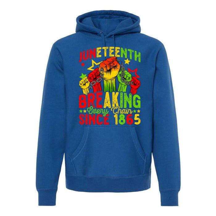 Juneteenth Breaking Chain Freedom 1865 Black History Month Funny Gift Premium Hoodie