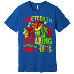 Juneteenth Breaking Chain Freedom 1865 Black History Month Funny Gift Premium T-Shirt