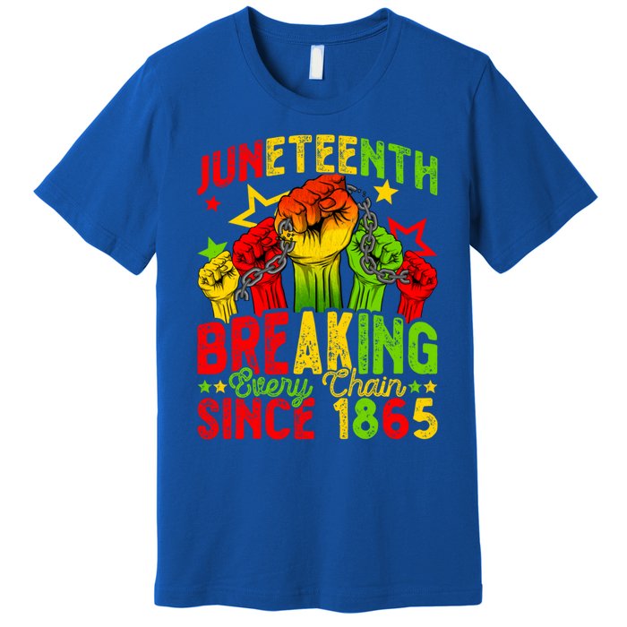 Juneteenth Breaking Chain Freedom 1865 Black History Month Funny Gift Premium T-Shirt