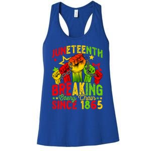 Juneteenth Breaking Chain Freedom 1865 Black History Month Funny Gift Women's Racerback Tank