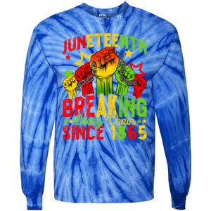 Juneteenth Breaking Chain Freedom 1865 Black History Month Funny Gift Tie-Dye Long Sleeve Shirt