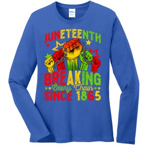 Juneteenth Breaking Chain Freedom 1865 Black History Month Funny Gift Ladies Long Sleeve Shirt