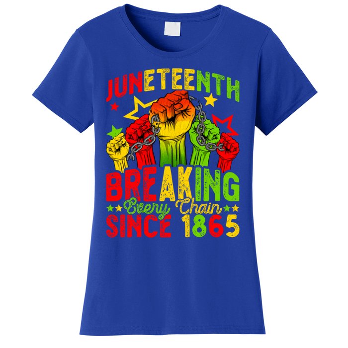 Juneteenth Breaking Chain Freedom 1865 Black History Month Funny Gift Women's T-Shirt