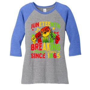 Juneteenth Breaking Chain Freedom 1865 Black History Month Funny Gift Women's Tri-Blend 3/4-Sleeve Raglan Shirt