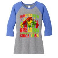 Juneteenth Breaking Chain Freedom 1865 Black History Month Funny Gift Women's Tri-Blend 3/4-Sleeve Raglan Shirt