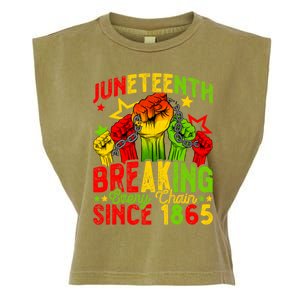 Juneteenth Breaking Chain Freedom 1865 Black History Month Funny Gift Garment-Dyed Women's Muscle Tee